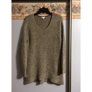 Pure Jill Small Brown Knit Casual Comfy Tunic Elliptical Lounge Sweater